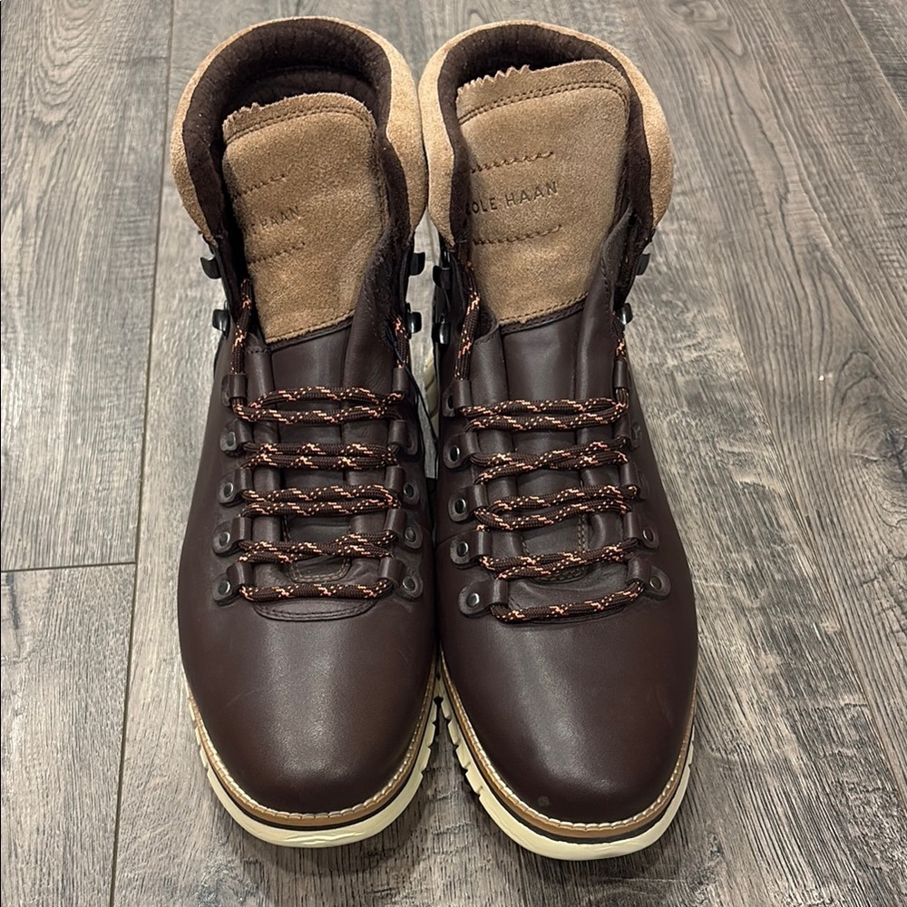 Cole Haan Men's Dark Brown Leather Hiking Boots